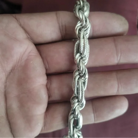 Sterling Silver Fancy Twist Link Bracelet 7.5 Inch - Picture 2 of 4